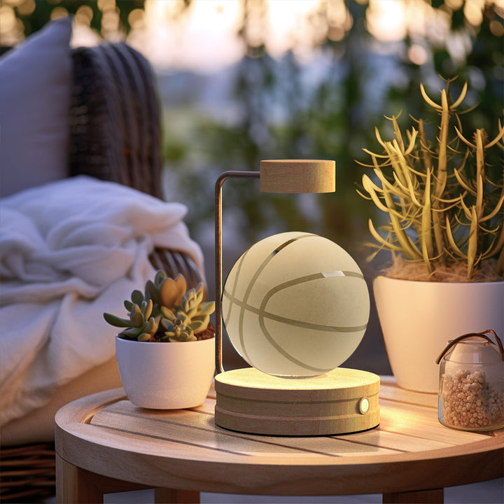 Crystal ball lamp with engraved 3D design