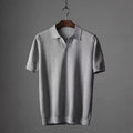 Breathable men's polo shirt - classic polo, textured knit, 100% cotton, for everyday wear