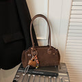 Soft Women's Top-Handle Handbag - Durable, Shell-Shaped, Suede, Everyday Wear, Daily Bag