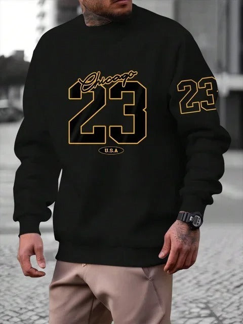 Warm Men’s Sweatshirt – Relaxed Crewneck, Fleece, Casual