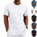 Breathable men's t-shirt - crewneck, quick-dry polyester, relaxed fit for gym workouts