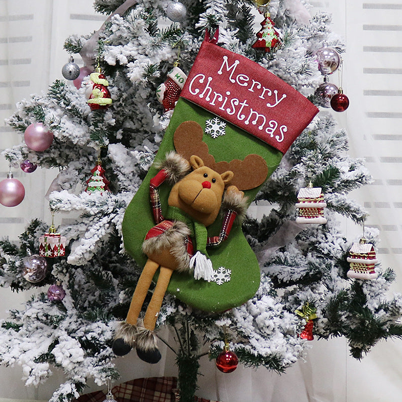 Plush Christmas stocking with Santa design