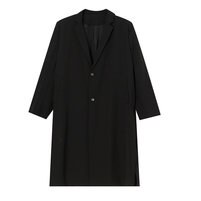 Lightweight Relaxed Men’s Overcoat - Long Polyester Spring