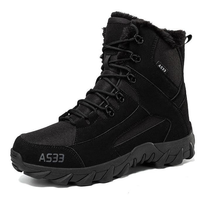 Non-Slip Men's Snow Boots - High-Top Platform, Faux Fur