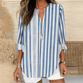 Elegant Long Sleeve Womens Tunic Top with V-Neck Design for Casual and Business Wear, Soft Comfortable Fabric