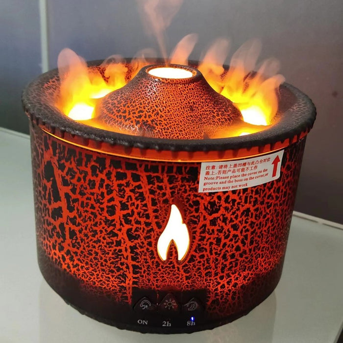 Plovena Volcano flame diffuser with smoke ring mist