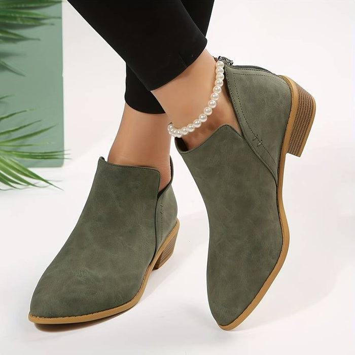 Elegant Women's Pointed Toe Boots with Perforated Design for Winter Wear, Comfortable and Versatile Footwear