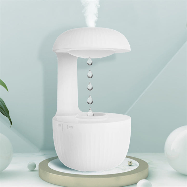 Anti-gravity humidifier with floating water drops