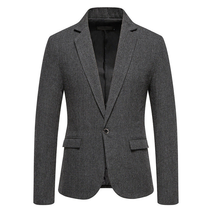 Soft Men's Suit Coat - Notch-Lapel, Textured Tweed Wool, For Business Casual Wear