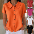 Lightweight Women's Shirt - Loose-Fit Waffle-Weave, Cotton Blend, Daily Wear, Versatile Styling