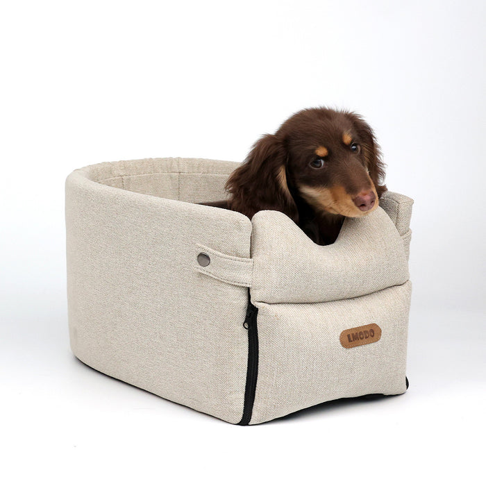 Plovena Armrest dog car seat with safety strap