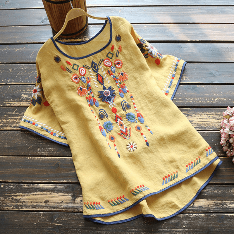 Ethnic Embroidered Blouse for Women, Loose Fit, Elegant Design, Soft Premium Fabric, Versatile for Casual and Formal Wear