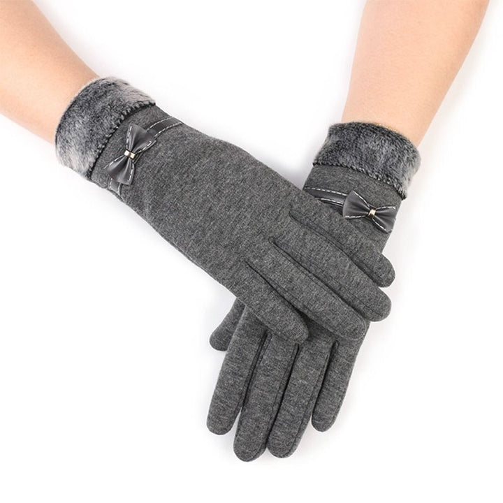 Insulating Women’s Gloves - Fitted Faux Fur Cuff, Cashmere