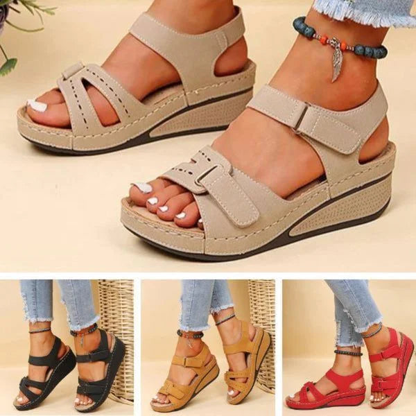 Women’s Orthopaedic Sandals – Lightweight, Breathable, Shock-Absorbing Gel Sole – Black, EU 44