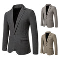 Soft Men's Suit Coat - Notch-Lapel, Textured Tweed Wool, For Business Casual Wear