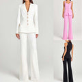 Fitted women's long-sleeve blazer with classic design – tailored, polyester, office wear