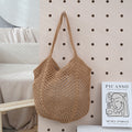 Breathable versatile women's tote bag - Hollow-out knit, knitted fabric, everyday use