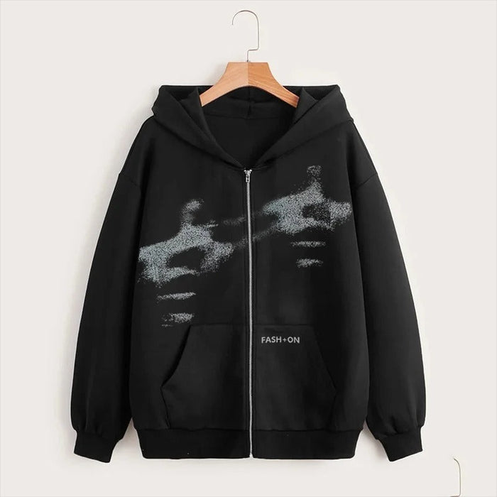 Oversized Unisex Zip Hoodie - Boxy Zip Front, Cotton