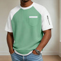 Breathable Men's T-shirt - Crewneck Short Sleeve, Polyester Blend, Casual Everyday Wear