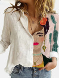Elegant Floral Print Women's Chemise Nightgown with Long Sleeves and Relaxed Fit in White