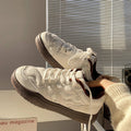 Lightweight women's Trainers - casual campus mid-cut, suede, lamb cashmere lining for daily wear