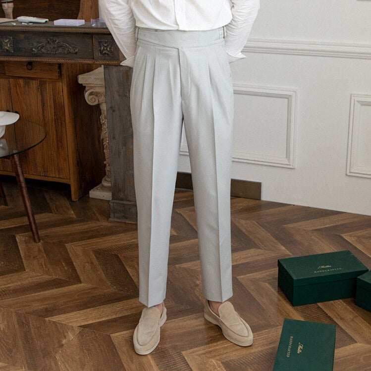 Stylish Loop Detail Trousers for Modern Silhouette, Comfortable Fit, Versatile for Casual and Semi-Formal Wear