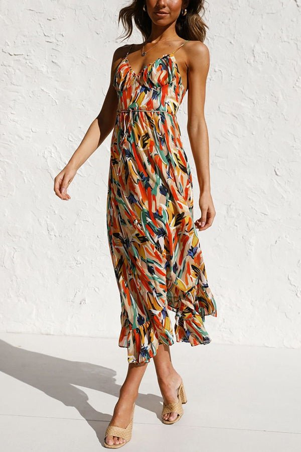 Elegant V-Neck Sleeveless Multicolour Wedding Guest Dress, Summer Cocktail Formal Dress for Special Occasions