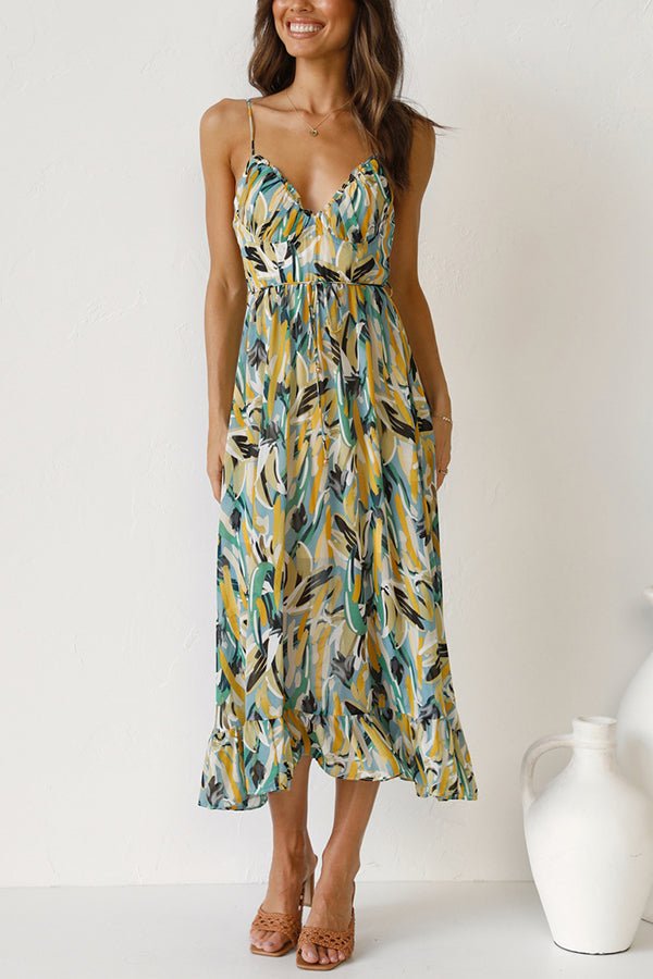 Elegant V-Neck Sleeveless Multicolour Wedding Guest Dress, Summer Cocktail Formal Dress for Special Occasions