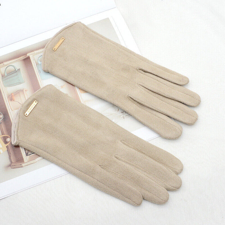 Soft Timeless Women Suede Gloves - Fitted, Cashmere Lined