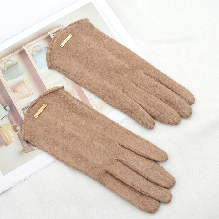 Soft Timeless Women Suede Gloves - Fitted, Cashmere Lined