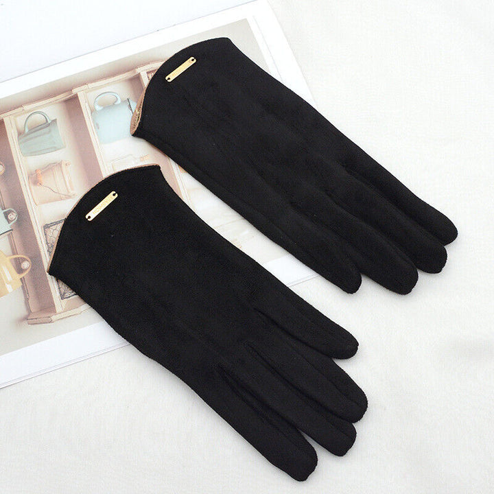Soft Timeless Women Suede Gloves - Fitted, Cashmere Lined