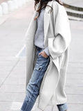 Oversized Women Long Winter Coat - Relaxed Wool, For Cold