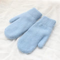 Warm Women Mittens - Ribbed Cuff Plush Faux Fur, Winter