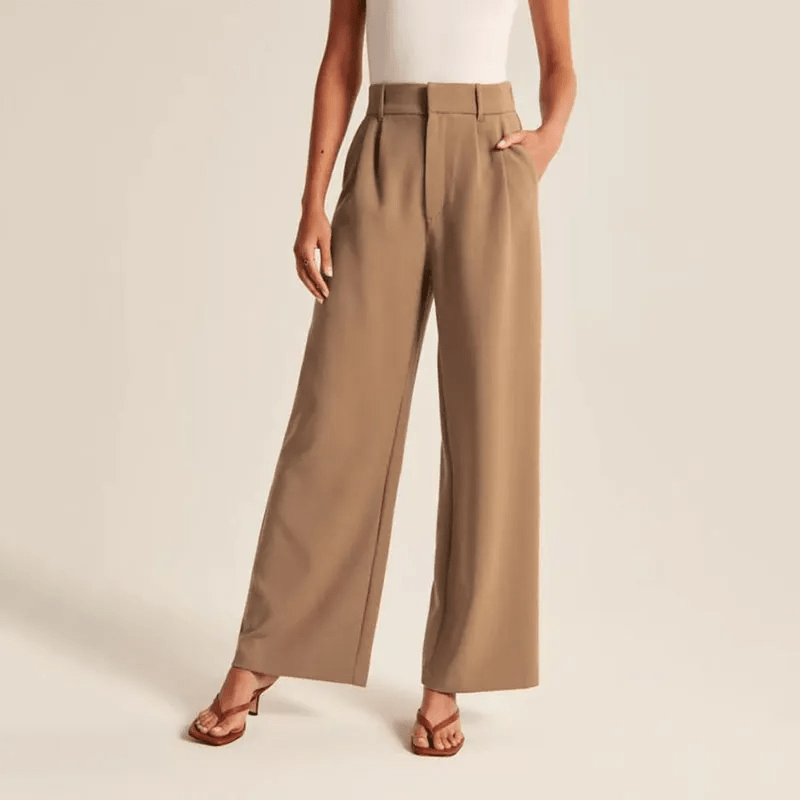 Pleated Trousers for Women, High-Quality Relaxed Fit Trousers with Sophisticated Design, Versatile for Casual and Formal Wear