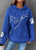 Warm Womens Hoodie - Relaxed Oversized Waffle Knit Casual