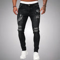 Slim-Fit Ripped Men's Jeans in High-Quality Cotton Blend for Casual and Trendy Everyday Wear