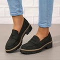 Thick Platform Moccasins for Women with 4.5 cm Padded Sole, Slip-On Design, Comfortable and Supportive Moccasin Slippers