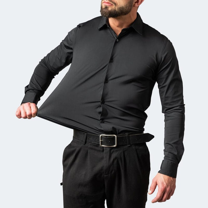 Men's Elastic Comfort Shirt, Wrinkle-Free, Breathable Fabric, Quick Drying, Regular Fit for All Occasions